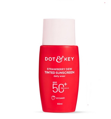 buy Dot & Key Strawberry Dew Tinted Sunscreen 3 sand in Delhi,India
